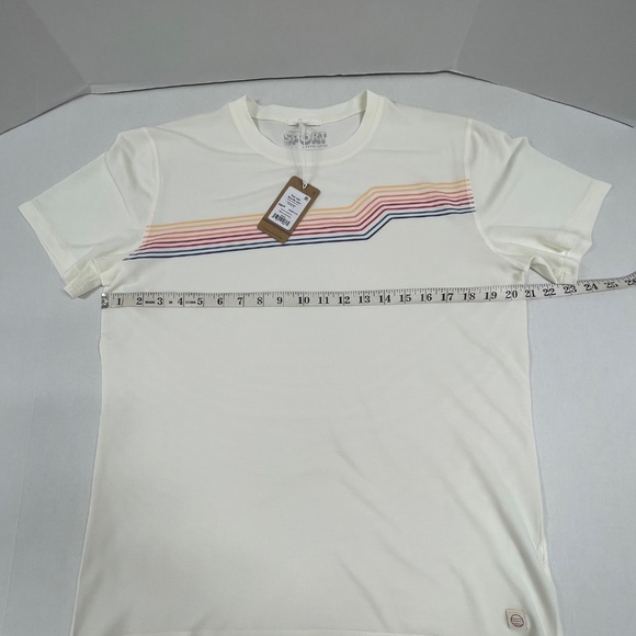 Marine Layer White Sunset Stripe Air Crew Graphic Tee - Size M - NEW With Tags. - Picture 5 of 15
